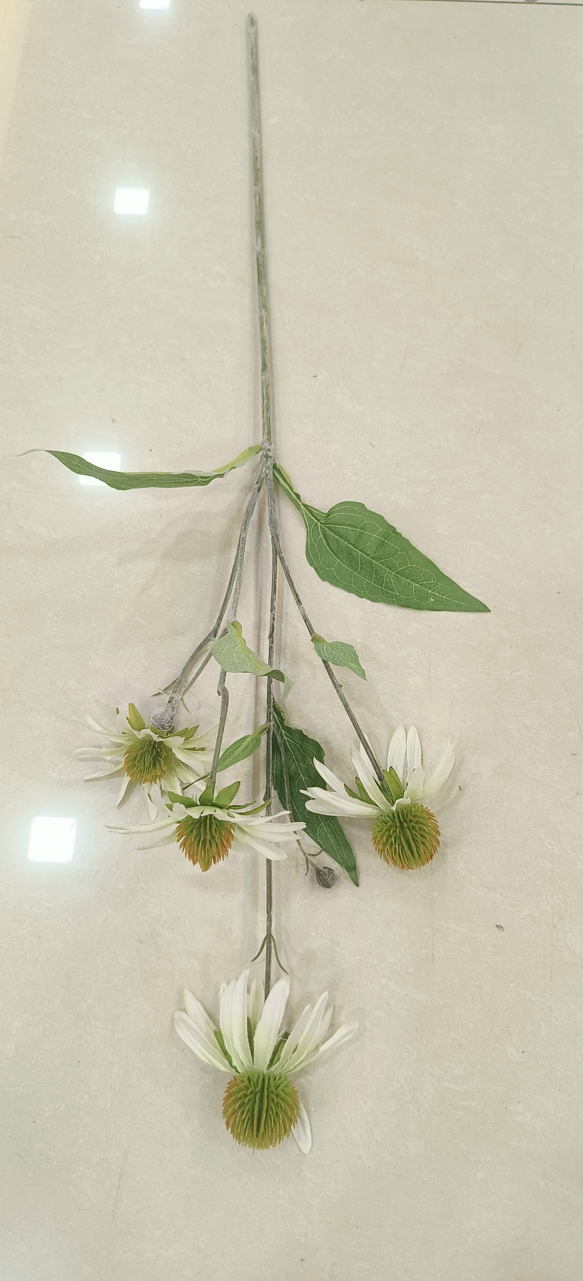 27" New Pine Cone Flower White
