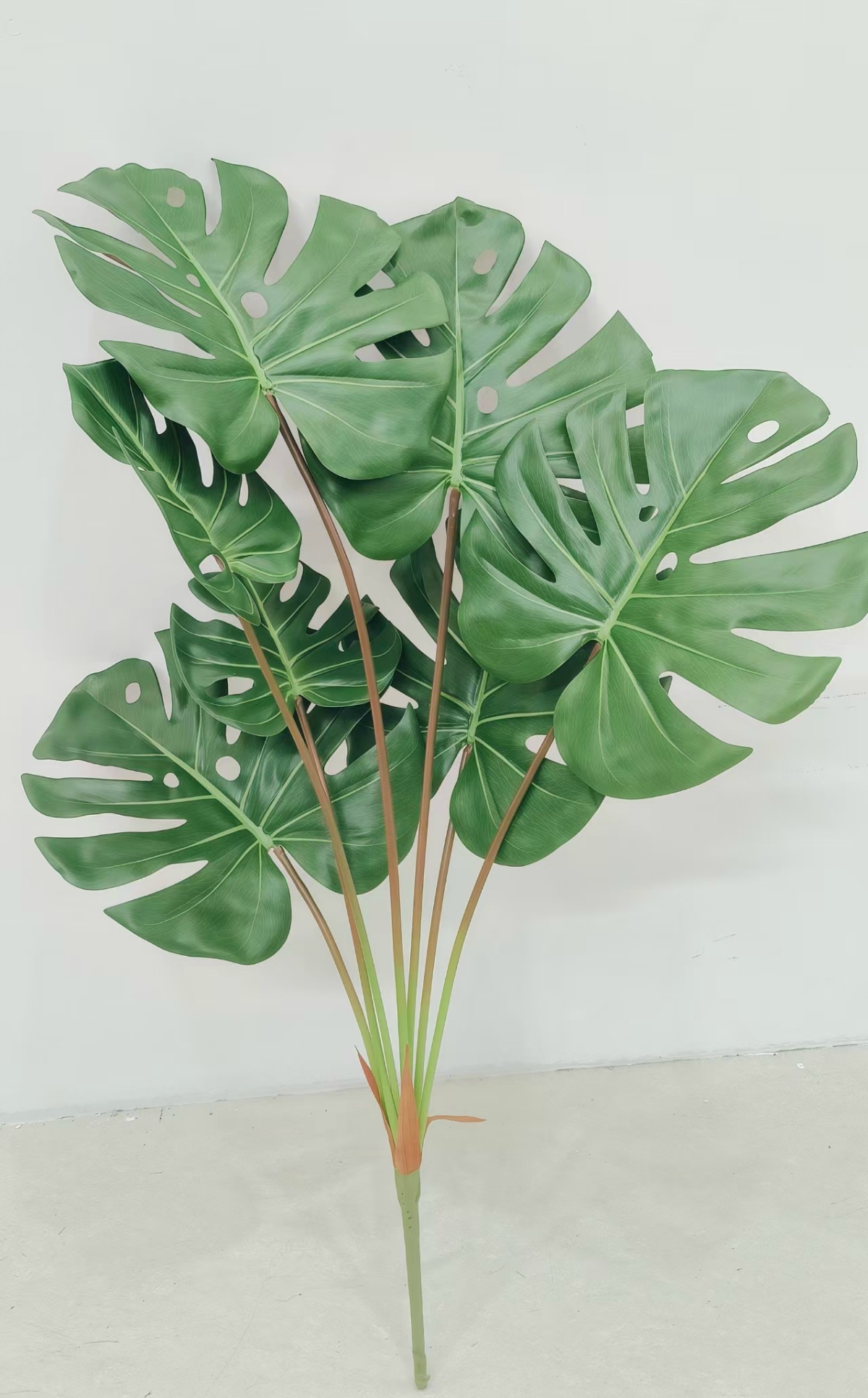 35" 7-Head Monstera Real-Touch Bundle Red